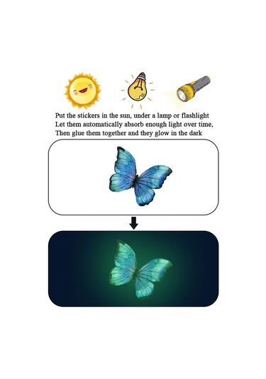 Pvc Duvar Sticker Işıklı Kelebek Duvar Sticker Yeşil