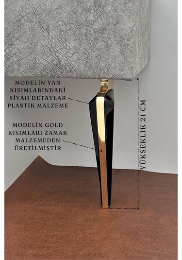 Wings Gold Siyah Mobilya Koltuk Ayağı Chester Komidin Tv Ünitesi Vestiyer Ayağı 21 Cm 8 Adet