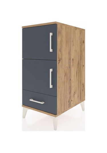 Kronos Komodin 4 Raflı Tek Çekmeceli Tek Kapaklı 44x59x96 Çam... Çam