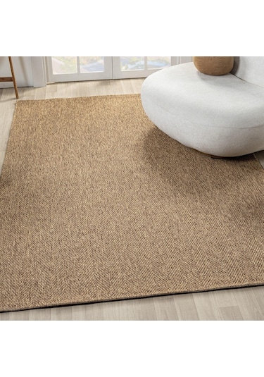 Düz Kahve Toprak Kılçık Desenli Halı - L665kabo