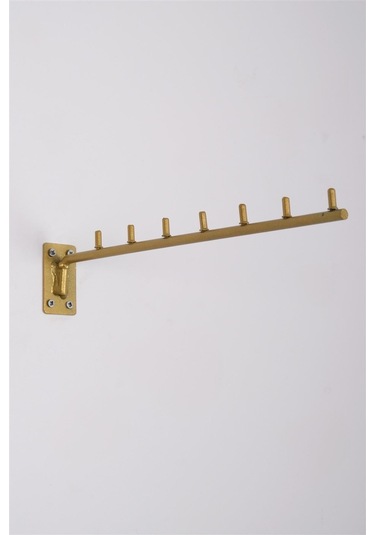 Duvara Monte Düz Gold 8'lik Telden Tekstil Askısı Baston Renkli