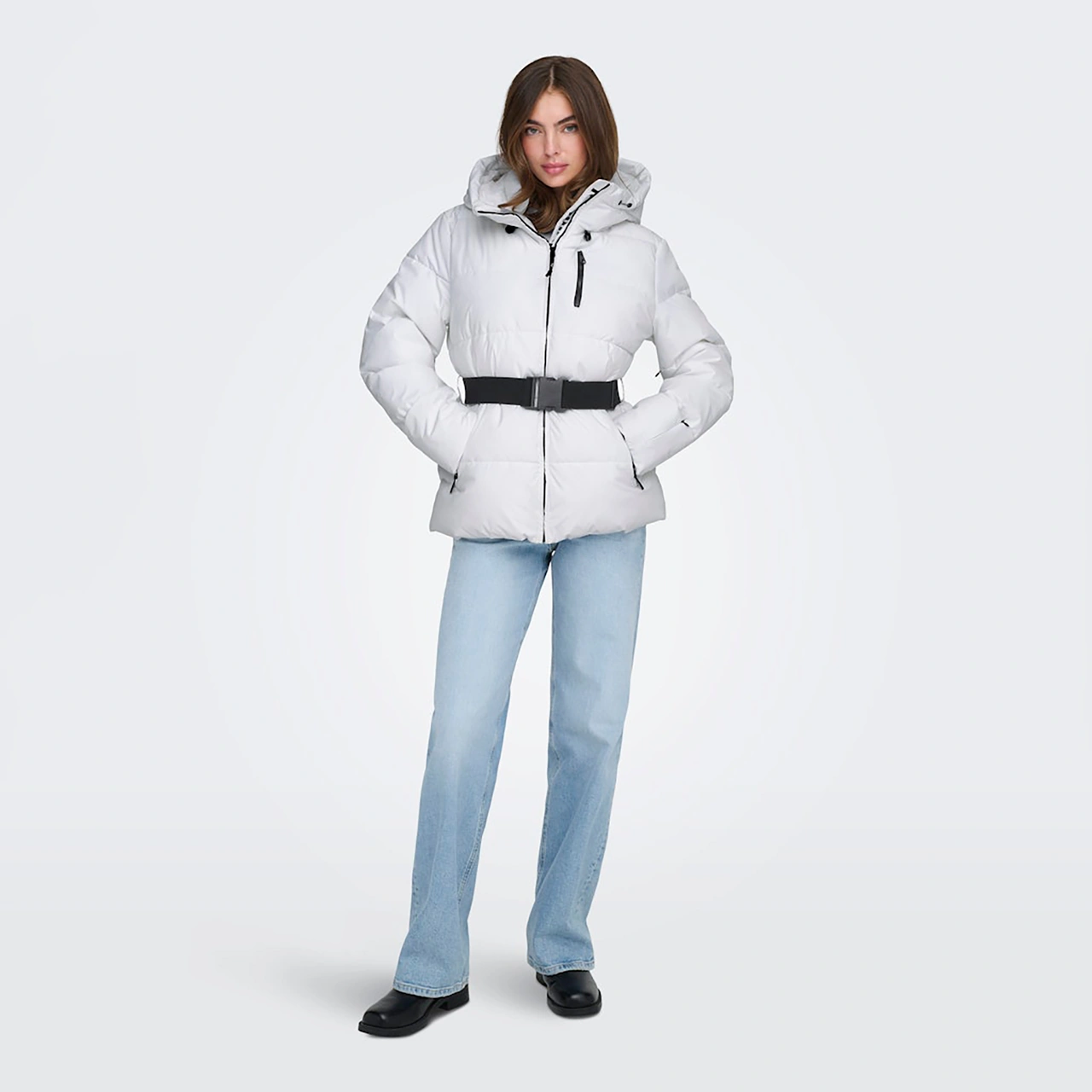 Only Harper Life Belted Premium Kadın Beyaz Mont 15352040-bw Beyaz