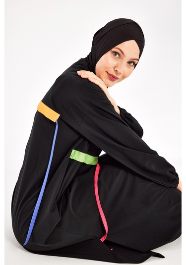Uzun Tam Boy Spor Likra Tam Kapalı Tesettür Mayo 1228 Siyah Siyah07 Siyah