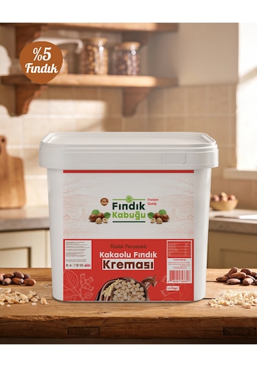 Fındık Kabuğu %5 Fındık Parçacıklı Kakaolu Krema 5 Kg