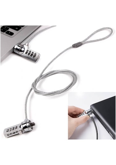 Şifreli Bilgisayar Laptop Kilit Notebook Kilidi 1.2 Metre