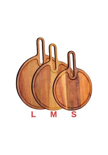 Mien Dayanıklı Ahşap Akasya Bohem Yuvarlak Sunumluk Büyük Boy L 7b117 Ahşap