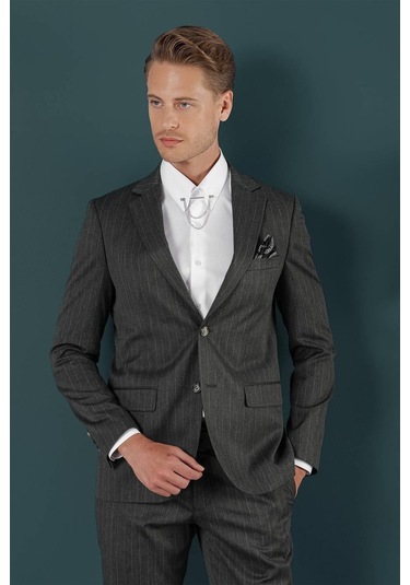 C 652 Slim Fit Füme Spor Ceket Füme