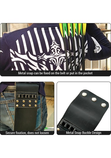 Aubyhe 6 Ok Depolayan Deri Mikrofiber Ok Çantası - Hızlı Erişim, Güvenli Sabitleme, Outdoor Okçuluk Antremanı İçin Pembe