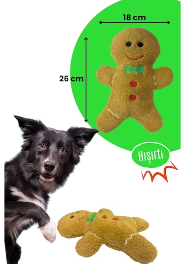 Havhav Yılbaşı Kurabiyesi Peluş Köpek Oyuncağı