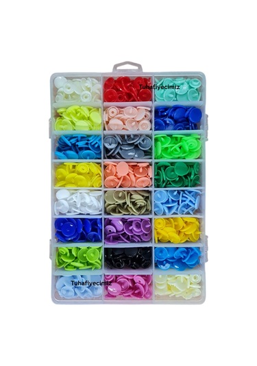 Tulumba Pres Ve Plastik Çıtçıt Seti. 12mm Plastik T5 Çıtçıt Seti - Sarı Pres