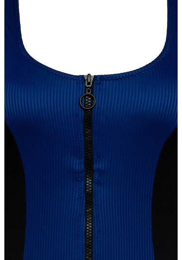 DeFacto Regular Fit Fermuarlı Sörf Mayo-Fall in Love D1073AXNSBE114 Mavi