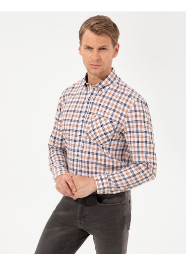 Pierre Cardin Erkek Turuncu Gömlek Desenli 50249749-vr051 Turuncu