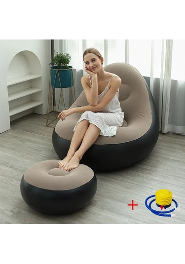 Yeni Şişme Eğlence Fasulye Torbası Kanepe Tembel Koltuk Takımı Çok Renkli