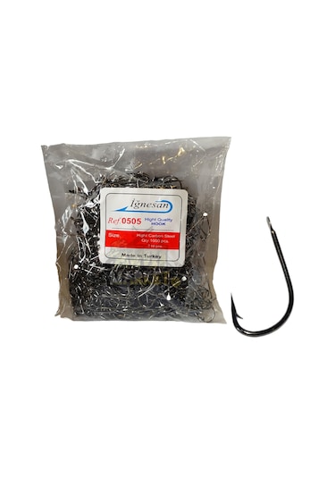 İğnesan 505 Serisi Black Nikel Olta İğnesi 1000li Paket - No-2