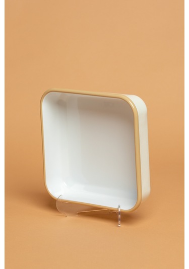 Crema Di Siena Emaye Kare Krem Fırın Kabı Krem