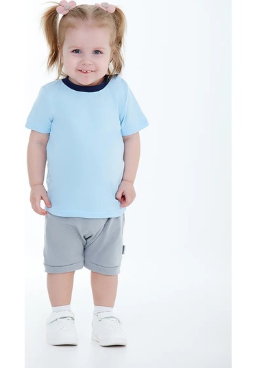 Ramelka Bebekler İçin 2'li Tişört Seti 384621151 Mavi