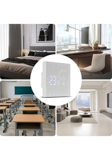 Pazly East1 Model Sıradan Tam Dokunmatik Akıllı Termostat, Çocuk Kilidi, 16a Güç Kaynağı