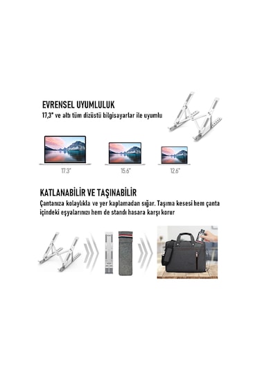 SooPii DM08 10''-15.6'' 6 Seviyeli Alüminyum Notebook Standı