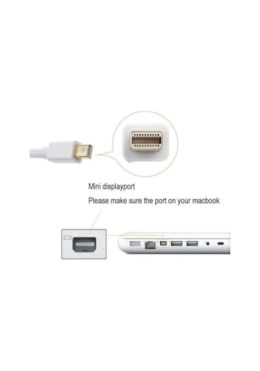 Apple Uyumlu MacBook Mini Displayport Hdmı Çıkışlı Dönüştürücü 1080p