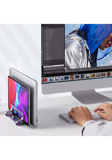 Cbtx Ugreen 60643 Dikey Masaüstü Dizüstü Standı Macbook Air Pro Pc İçin Çift Yuvalı Tablet Tutucu