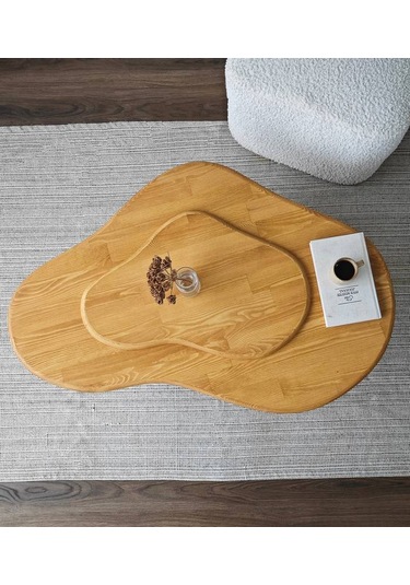 Meltedi Masif Ağaç Tasarım Orta Sehpa 96 X 65cm Teak