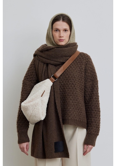 Cozy Yumuşak Dokulu Atkı Kahverengi Kahverengi