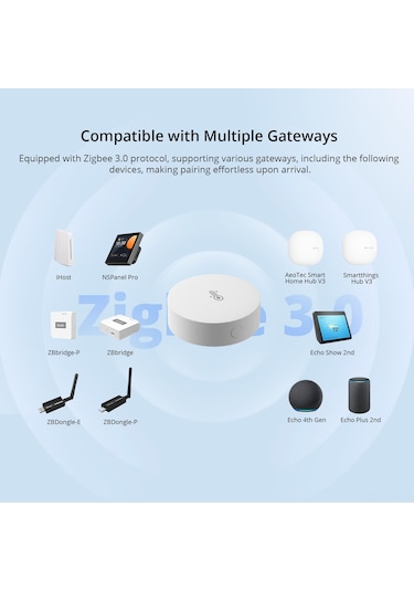 Singree Sonoff Snzb-02p Zigbee 3.0 Uyumlu Sıcaklık Ve Nem Sensörü Uzaktan İzleme Ve Akıllı Ev Otomasyonu