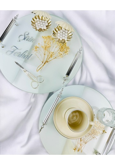 Radiant Söz Tepsisi Ve Nişan Tepsisi Seti Bronz Bronz