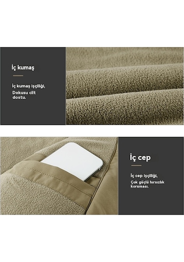 Erkek Polar Ceket Rahat Sıcak Erkek Ceketi Siyah