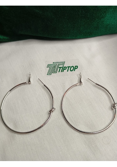 Tiptop/ Gümüş Renk Halka Küpe Gümüş