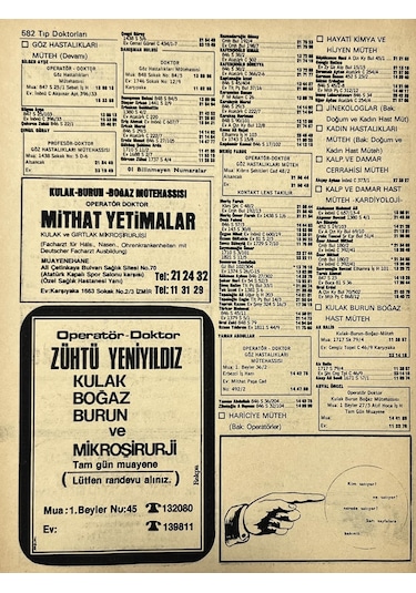 İzmir 1982-1983 Meslek Reklam İlanı Efemera S581