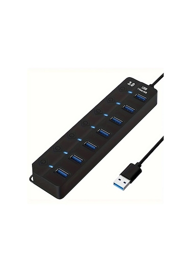 Xuweiwei 7 Portlu Usb Genişletici Macbook Dizüstü Bilgisayar Surface Pro Ps4 Flash Sürücü Harici Disk İçin Usb Hub 3 0 7 Port Splitter