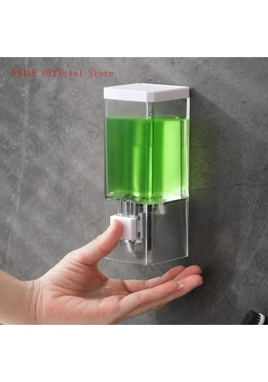 6x6x16.5cm-250ml Manuel Sabunluk Şeffaf Duvara Monte Banyo Temizleyici Şampuan Duş Jeli Konteyner Şişe