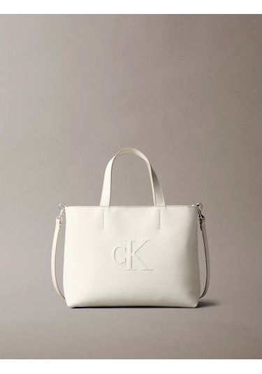 Calvin Klein Jeans Sculpted Mını Ew Tote Kadın Beyaz Çanta Lv04k3111g-fup Beyaz