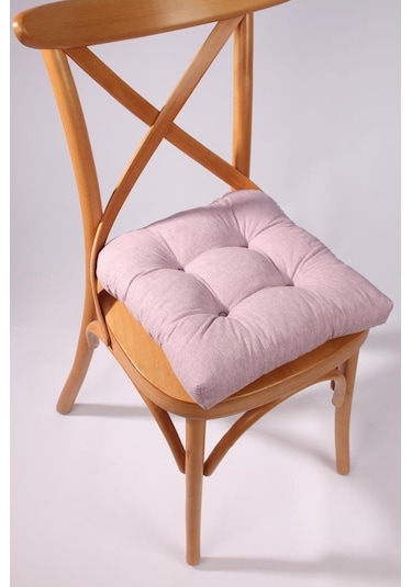 Altınpamuk Altınpamuk Lina Pofidik Lila Sandalye Minderi Özel Dikişli Bağcık