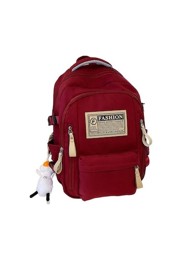 Gençler İçin Şık Ve Spor Lise Çantası, Dayanıklı Büyük Kapasiteli Okul Sırt Çantası, Ergonomik Tasarım Kirmizi