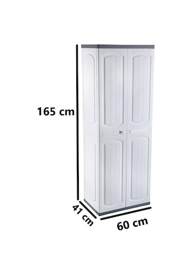 Omnipazar Clk-804 Plastik 4 Kapaklı Çok Amaçlı Banyo Dolabı Demonte Beyaz Beyaz