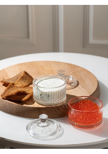 Purecrystal Kapaklı Cam İkornik Sos Kabı, 2 Adet, 85 Ml 337636322 Beyaz