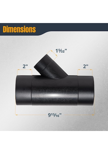 Powertec 70190 Y-fitting, 4 X 2 1/5,1 Cm