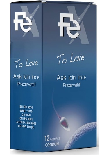 Fe To Love Aşk için İnce Prezervatif 12'li