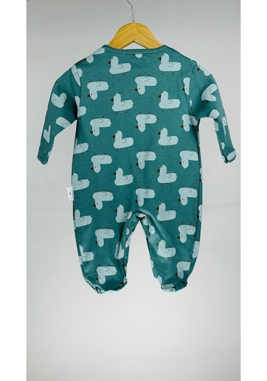 Civcivli Pamuklu Uzun Kollu Çıtçıtlı Bebek Tulum 001