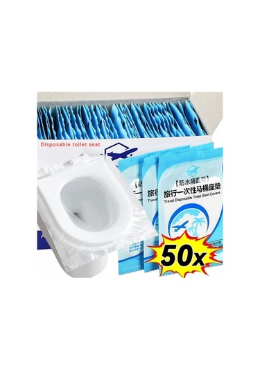 50 Adet Tek Kullanımlık Klozet Örtüsü Klozet Poşeti Klozet Kapak Örtüsü Dispenseri Siyah