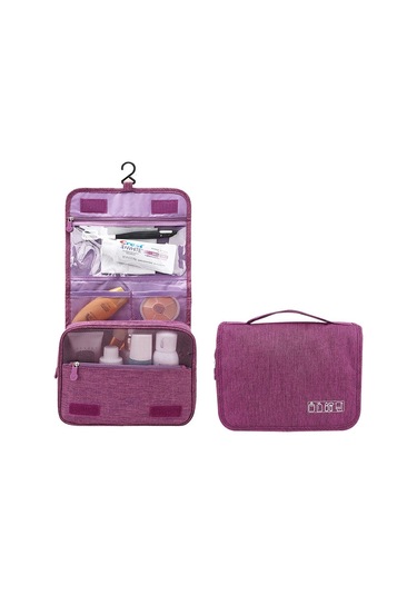 Sones Çok İşlevli Taşınabilir Kanca Tipi Seyahat Yıkama Saklama Çantası Kozmetik Çantası Mor Mor