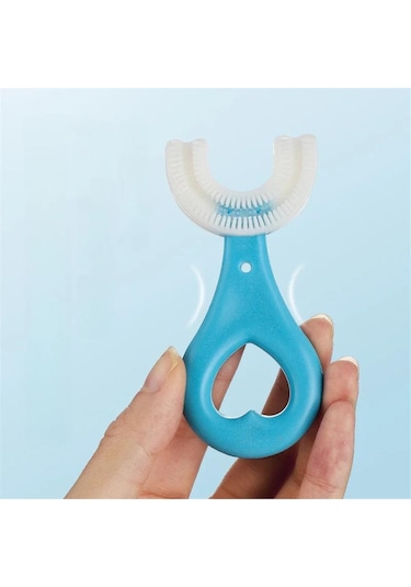 Çocuk Diş Fırçası U Şeklinde Pratik Bebek Diş Fırçası Saplı 2-6 Yaş Pembe 360 Derece Dönebilen Diğer