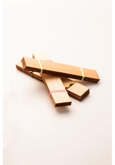 Ahşap Mum Fitili - 30 Adet 20mm X 100mm X 0,5mm Kahverengi