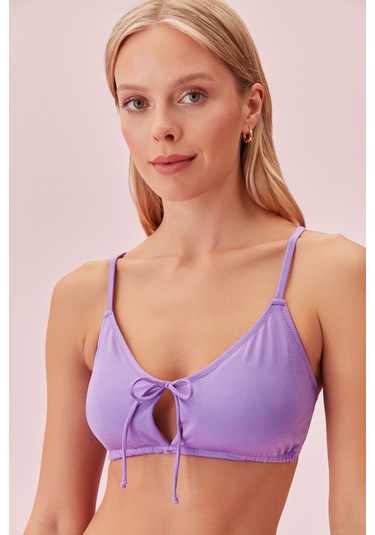 Suwen Bağcıklı Bralet Bikini Üst Sb24993065 Lila
