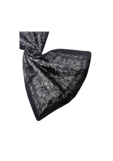 Enba Etnik Desenli Soft Pamuklu Şal 75x190 Cm Siyah - Gri