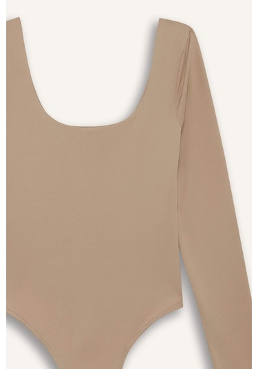 Defacto Coool U Yaka Uzun Kollu Çıtçıtlı Body F8042ax25aubg208 Bej