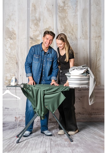 Elitepress Ayarlanabilir Ayaklı Lüks Ütü Masası Isıya Dayanıklı Extra Kumaş Antrasit