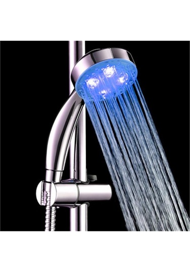 El 7 Renk Led Işık Su Banyosu Ev Banyo Duş Başlığı Glow Gümüş